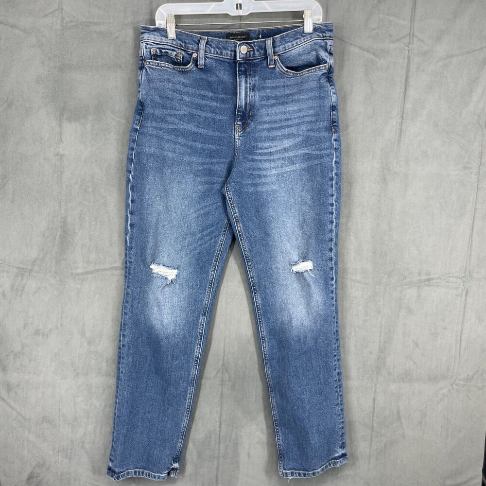 Banana Republic Jeans Womens 31 Long Blue Medium Wash Distressed Premium Denim
